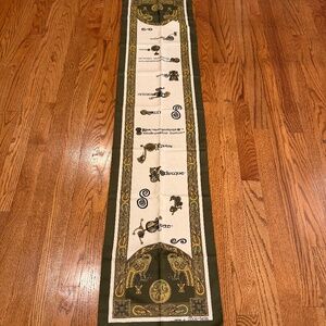Vintage Irish Gaelic Scarf/Inspired by the Book of Kells  53 by 12" Celtic Style